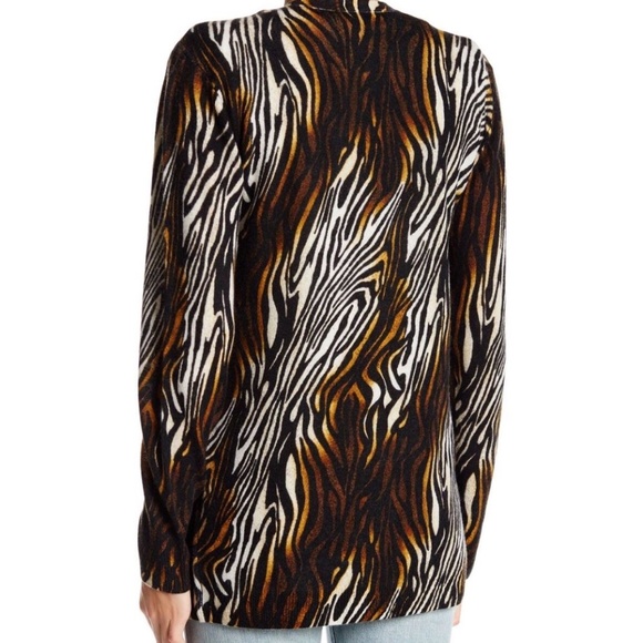 EQUIPMENT Ella Cashmere Cardigan Sweater Zebra - Picture 2 of 2